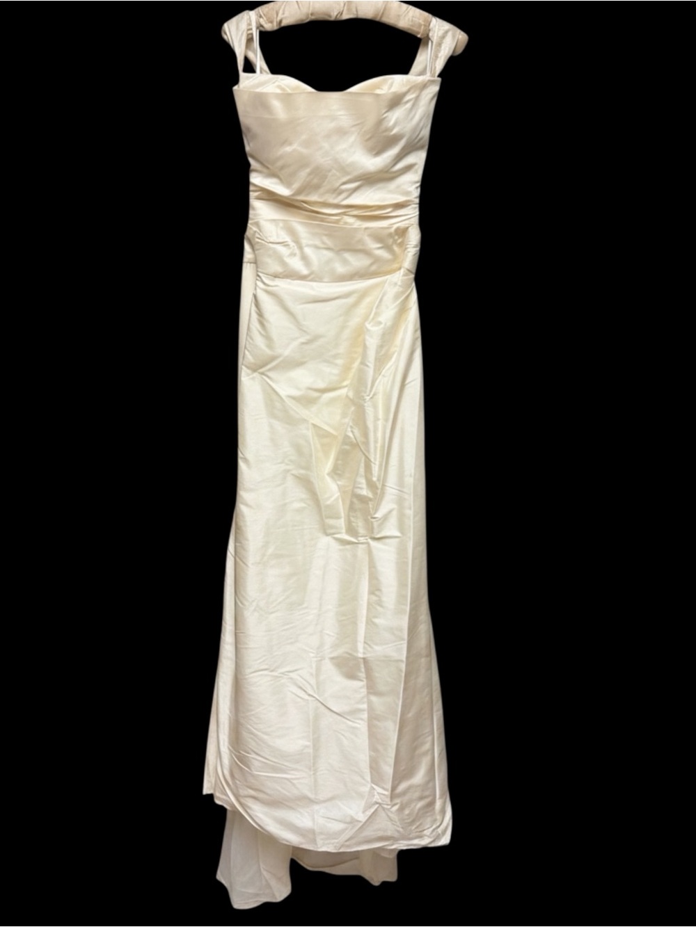 Pronovias Barcelona Ademuz Ivory Off-the-Shoulder Silk Wedding Dress Gown Size 8